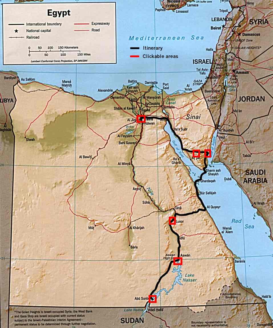 Egypt photos - Clickable Map