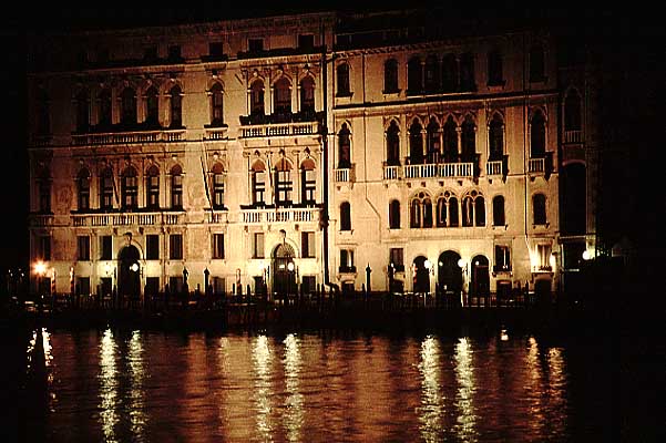 Italy - Venice Photos - Palazzo on Canal Grande at Night