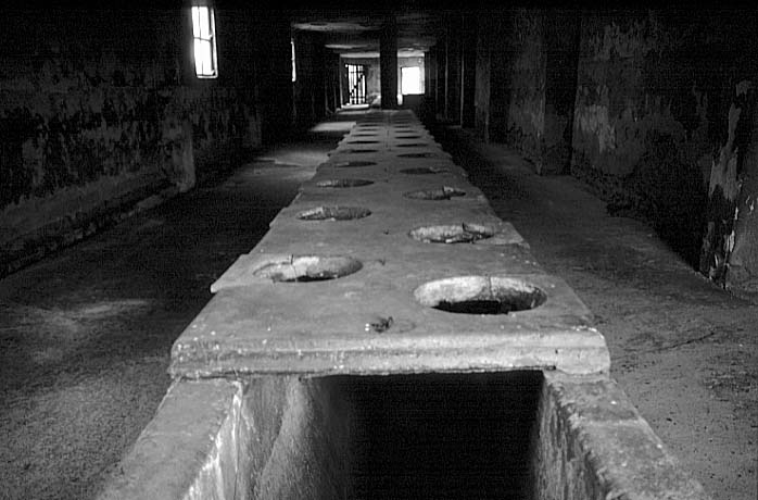 Poland photos - Auschwitz I I Birkenau - Sanitary Facilities- b&w