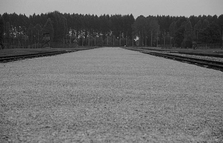 Poland photos - Auschwitz I I Birkenau - Selection Ramp - b&w