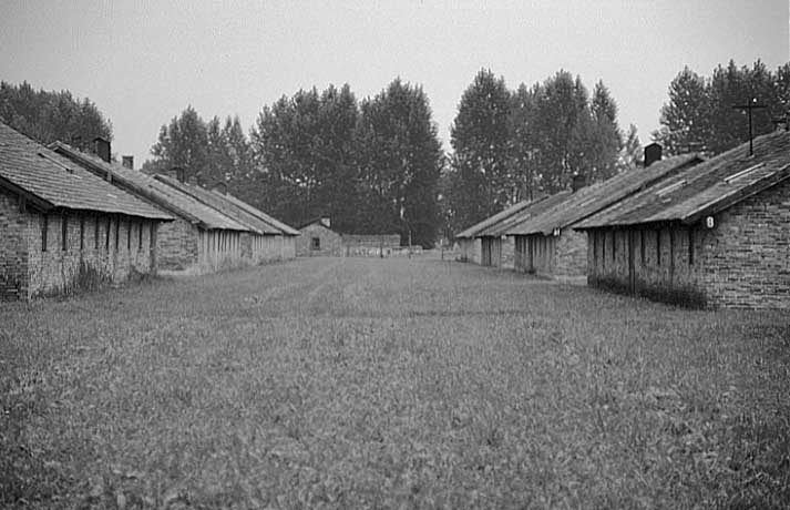 Poland photos - Auschwitz I I Birkenau - Barracks in the Women's Camp - b&w