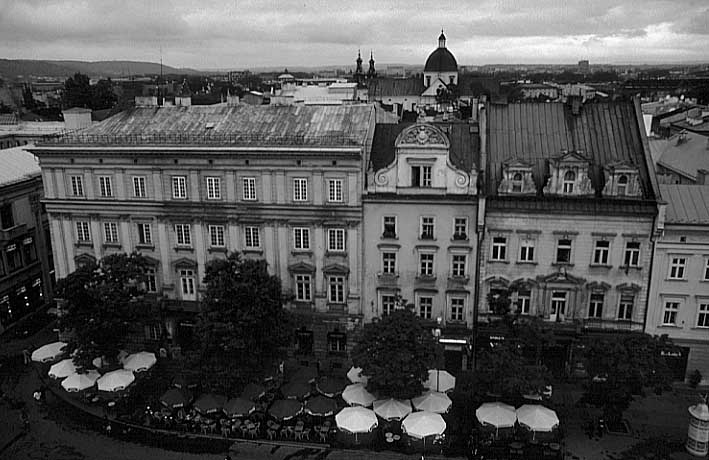 Poland photos - Krakow - Old Town - Rynek - b&w