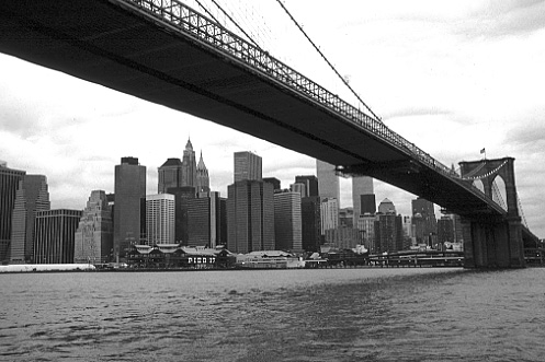 New York City photos -Waterfront Park - View onto Brooklyn Bridge